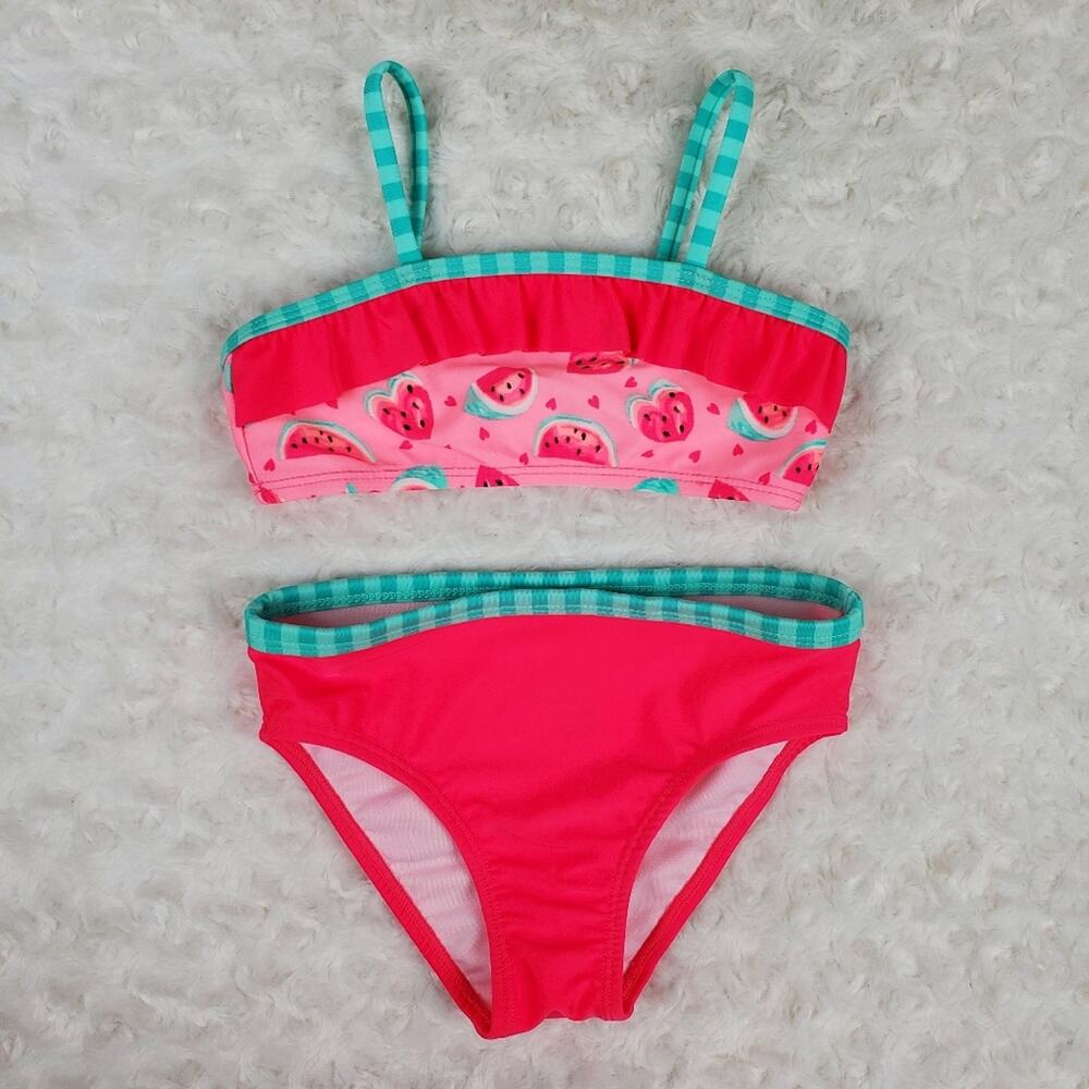 Wonder Nation Swimsuit 2 Piece Kids Size 3T Watermelon Girls Pink